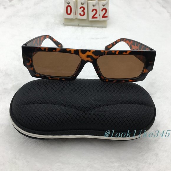 Leopard print frames brown lenses fashion sunglasses - Picture 4 of 4